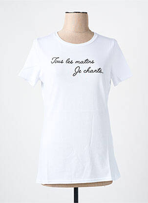 T-shirt imprimé fantaisie manches courtes blanc LES BONHEURS DE SOPHIE femme