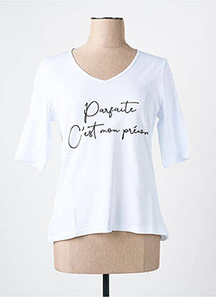 T-shirt manches mi-longues manches courtes blanc LES BONHEURS DE SOPHIE femme