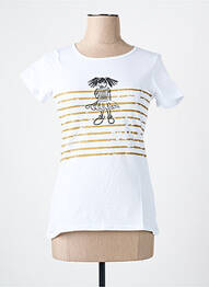 T-shirt sérigraphie manches courtes blanc LES BONHEURS DE SOPHIE femme