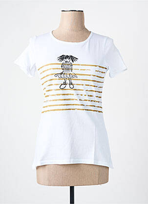 T-shirt sérigraphie manches courtes blanc LES BONHEURS DE SOPHIE femme