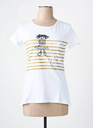 T-shirt sérigraphie manches courtes blanc LES BONHEURS DE SOPHIE femme