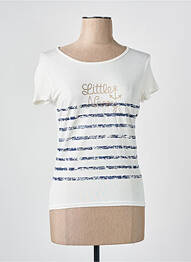 T-shirt sérigraphie manches courtes beige COTE ANGLAISE femme