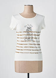 T-shirt sérigraphie manches courtes beige COTE ANGLAISE femme