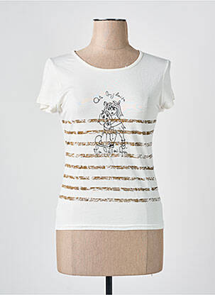 T-shirt sérigraphie manches courtes beige COTE ANGLAISE femme