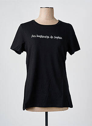 T-shirt sérigraphie manches courtes noir LES BONHEURS DE SOPHIE femme