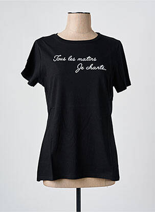 T-shirt sérigraphie manches courtes noir LES BONHEURS DE SOPHIE femme