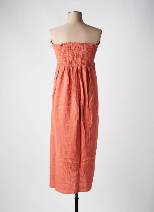 Robe mi-longue tissage crêpe sans manche rose LES BONHEURS DE SOPHIE femme