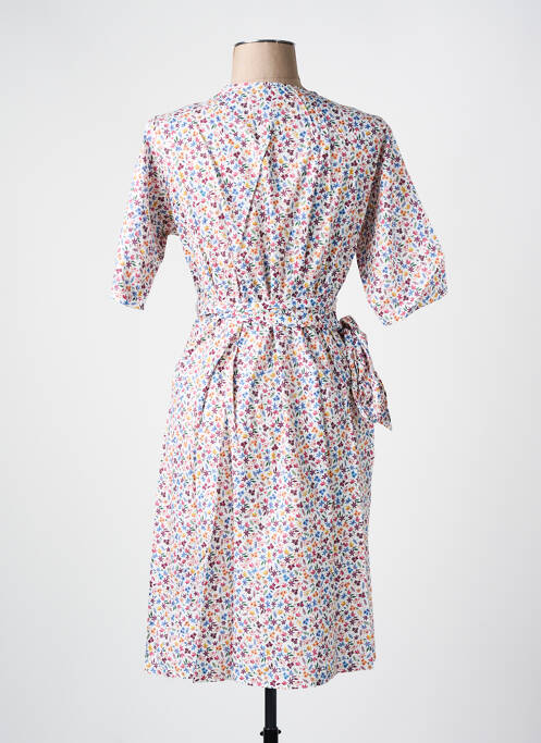 Robe mi-longue imprimé fleurs manches courtes violet LES BONHEURS DE SOPHIE femme