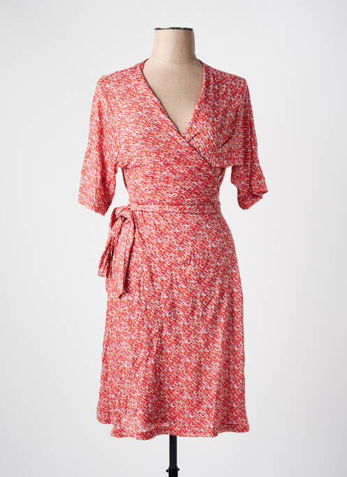 Robe mi-longue manches courtes manches courtes orange LES BONHEURS DE SOPHIE femme