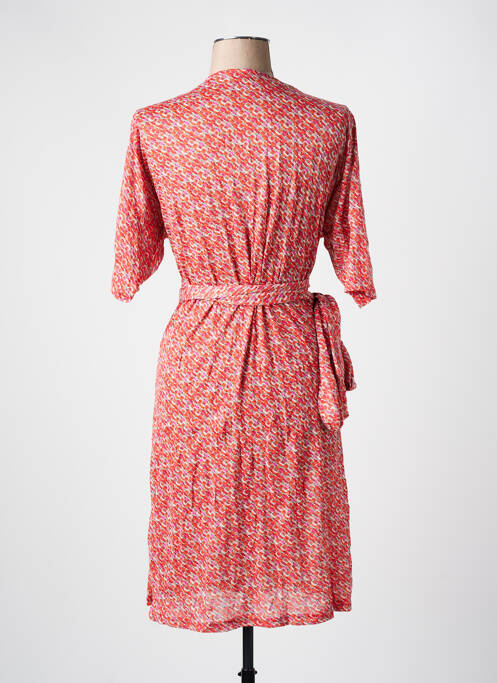 Robe mi-longue manches courtes manches courtes orange LES BONHEURS DE SOPHIE femme