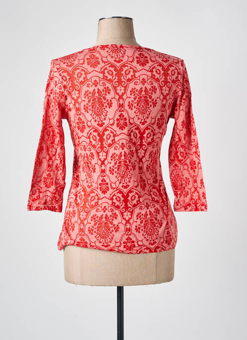 T-shirt col v manches 3/4 rouge LES BONHEURS DE SOPHIE femme