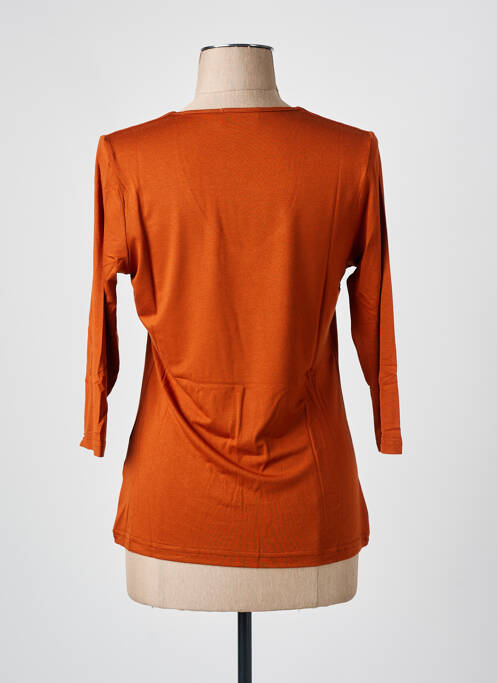 T-shirt col v manches 3/4 orange LES BONHEURS DE SOPHIE femme