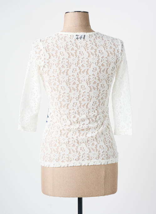 Top coupe cintrée manches 3/4 blanc LES BONHEURS DE SOPHIE femme