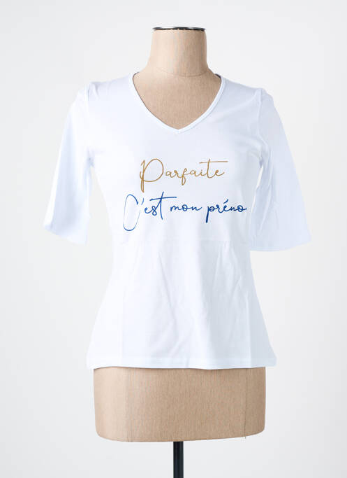 T-shirt imprimé fantaisie manches courtes blanc LES BONHEURS DE SOPHIE femme