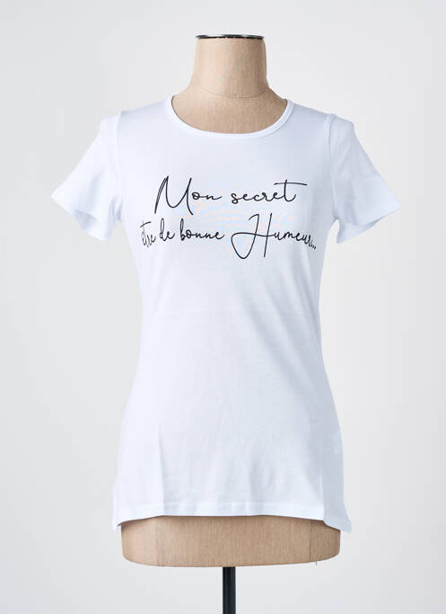 T-shirt imprimé fantaisie manches courtes blanc LES BONHEURS DE SOPHIE femme