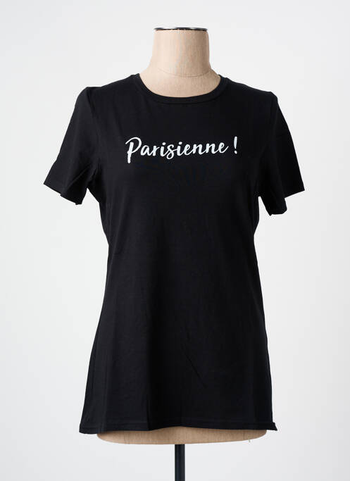T-shirt sérigraphie manches courtes noir LES BONHEURS DE SOPHIE femme