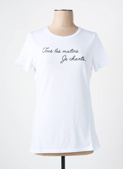 T-shirt imprimé fantaisie manches courtes blanc LES BONHEURS DE SOPHIE femme