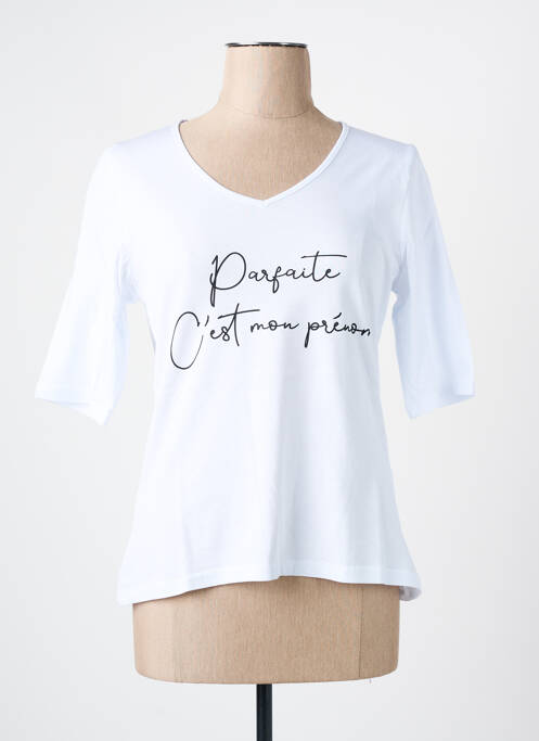 T-shirt manches mi-longues manches courtes blanc LES BONHEURS DE SOPHIE femme
