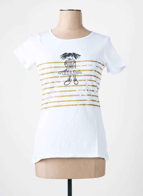 T-shirt sérigraphie manches courtes blanc LES BONHEURS DE SOPHIE femme