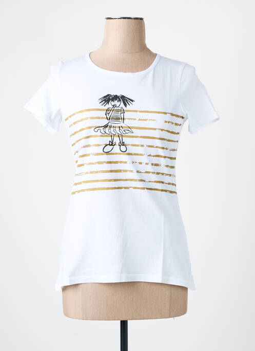 T-shirt sérigraphie manches courtes blanc LES BONHEURS DE SOPHIE femme