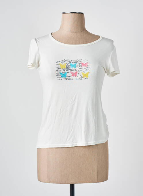 T-shirt sérigraphie manches courtes beige COTE ANGLAISE femme