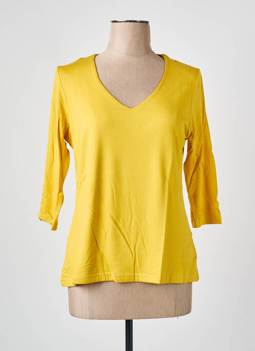 T-shirt col v manches 3/4 jaune LES BONHEURS DE SOPHIE femme