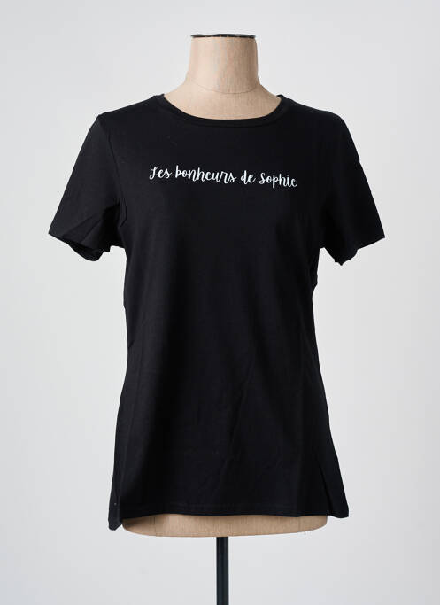 T-shirt sérigraphie manches courtes noir LES BONHEURS DE SOPHIE femme