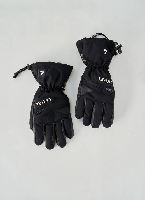 Gants effet matière satinée noir LEVEL homme