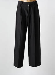 Pantalon droit fermeture zippée sous rabat avec crochet noir GOA GOA femme