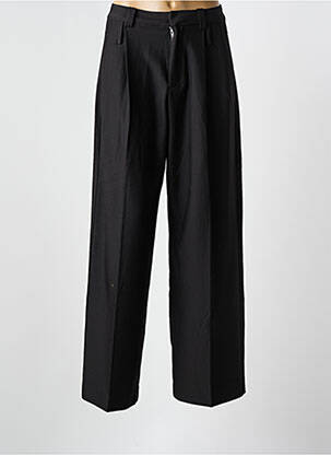 Pantalon droit fermeture zippée sous rabat avec crochet noir GOA GOA femme