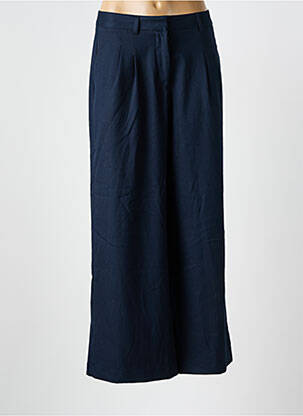Pantalon droit fermeture zippée sous rabat avec crochet bleu LA PETITE ETOILE femme