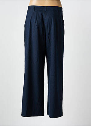 Pantalon droit fermeture zippée sous rabat avec crochet bleu LA PETITE ETOILE femme