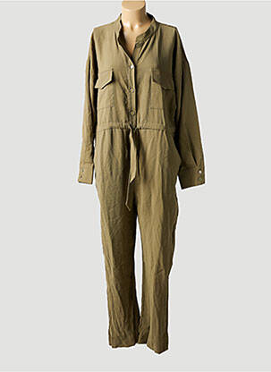 Combi-pantalon fermeture boutonnée sur le devant manches longues vert PLEASE femme