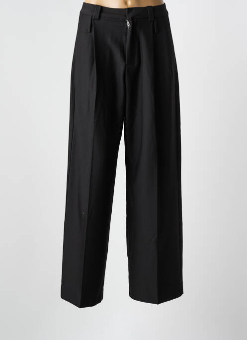 Pantalon droit fermeture zippée sous rabat avec crochet noir GOA GOA femme