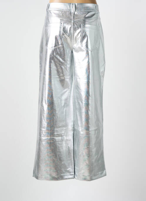 Pantalon large fermeture zippée sous rabat avec crochet argent ICHI femme