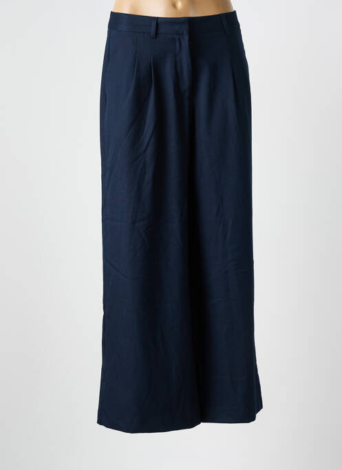 Pantalon droit fermeture zippée sous rabat avec crochet bleu LA PETITE ETOILE femme