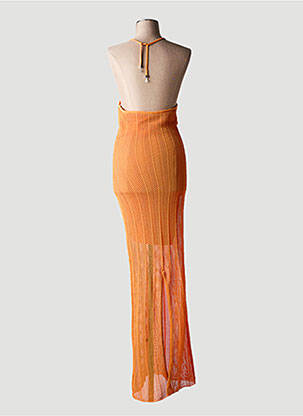 Robe longue doublure fines bretelles orange GUESS femme