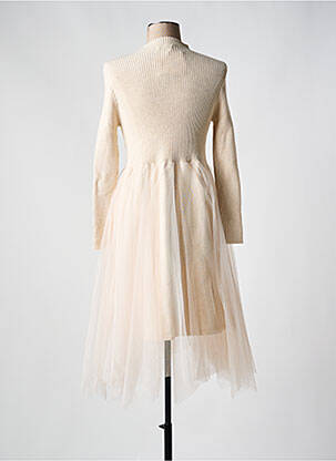 Robe mi-longue manches longues manches longues beige GOA GOA femme