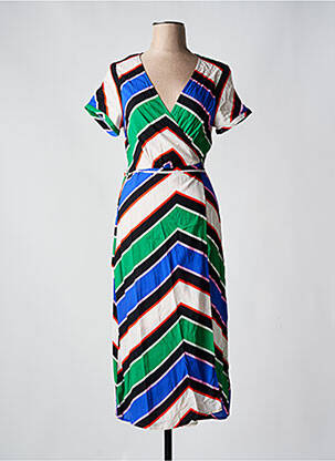 Robe longue manches courtes manches courtes vert LA PETITE ETOILE femme