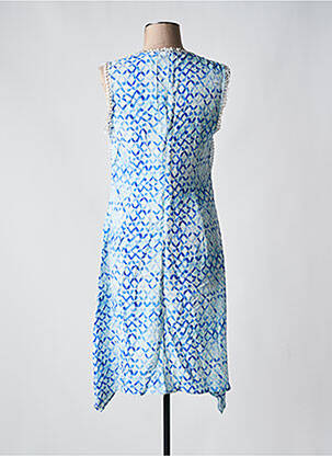 Robe mi-longue imprimé fantaisie sans manche bleu GOA GOA femme