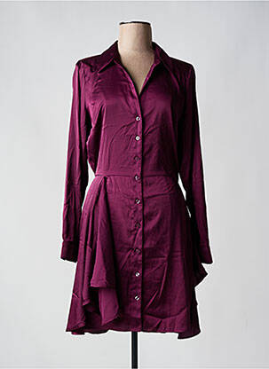 Robe mi-longue manches longues manches longues violet GUESS femme