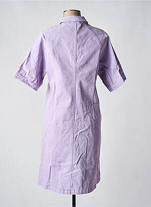 Robe mi-longue manches courtes manches courtes violet ICHI femme