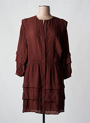 Robe courte manches longues manches longues marron SESSUN femme