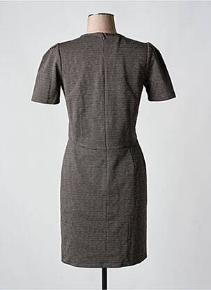 Robe courte fermeture zippée au dos manches courtes marron SESSUN femme