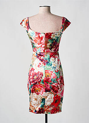 Robe courte fermeture zippée au dos manches courtes rouge GUESS femme