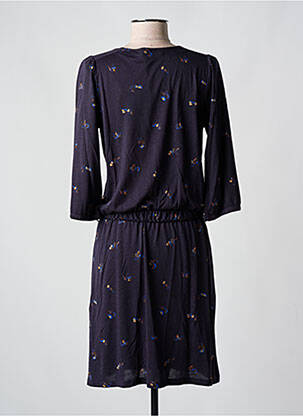 Robe mi-longue manches 3/4 manches 3/4 bleu SESSUN femme