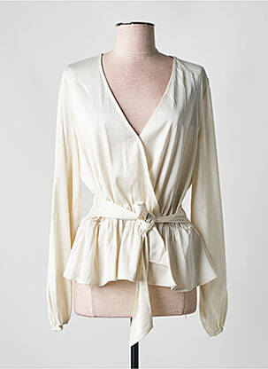 Blouse manches longues manches longues beige GUESS femme