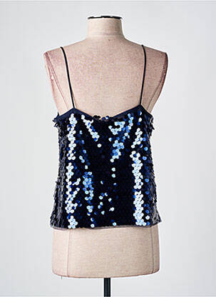Top col carré fines bretelles bleu ICHI femme