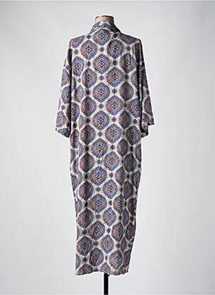 Robe longue tissage popeline manches 3/4 gris GENESIS femme