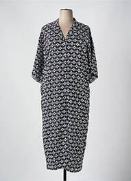 Robe longue imprimé fantaisie manches 3/4 noir GENESIS femme